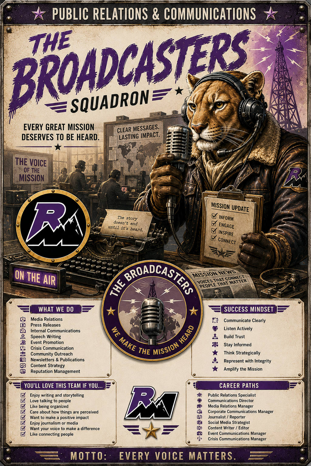 The Broadcasters Squadron recruitment poster